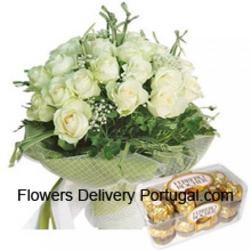 19 Rosas con deliciosos 16 Pcs Ferrero Rochers