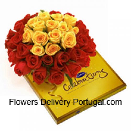 37 Rosas con Chocolates Variados Cadbury