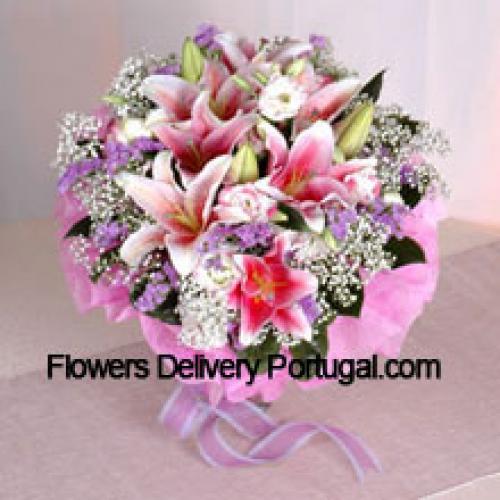 Pink Wrapped Lilies