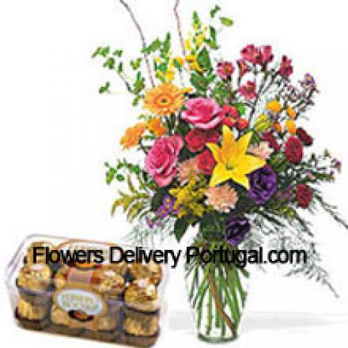 Schattige Assortiment Bloemen met Ferrero Rochers