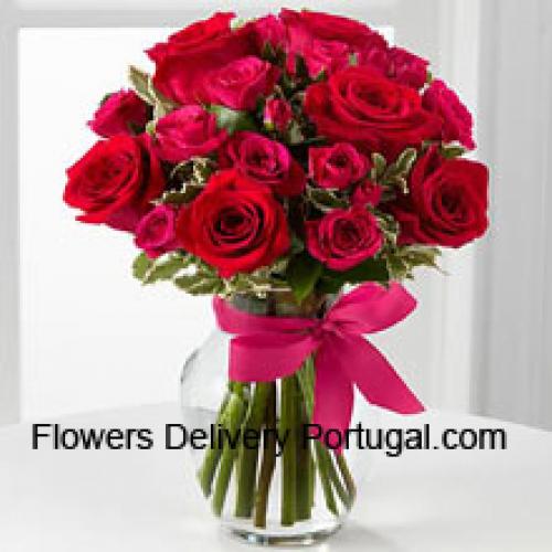 19 Cute Red Roses with Pink Bow