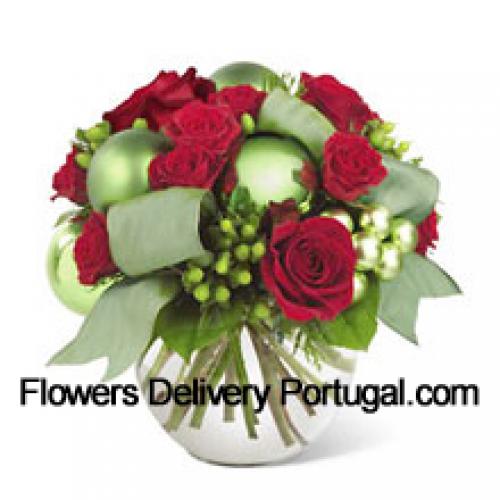 Classic Red Roses with Ornaments